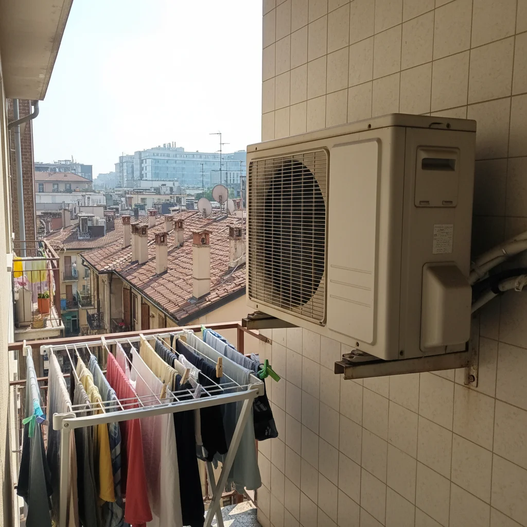 Installazione unità esterna su balcone Milano